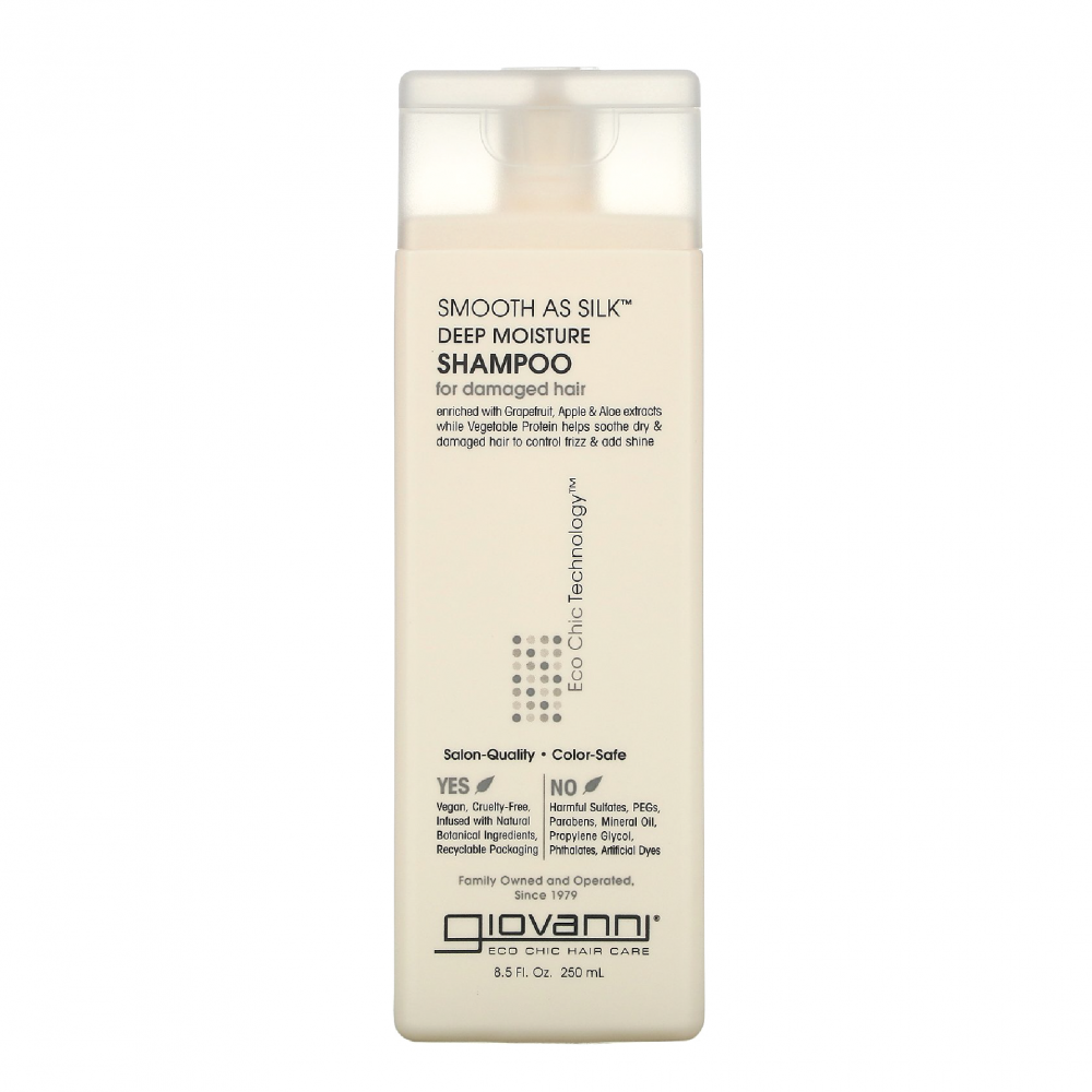 img_4480 GIOVANNI- 250mL Smooth As Silk، شامبو الترطيب العميق، للشعر التالف، 8.5 أونصة سائلة - الصورة 1