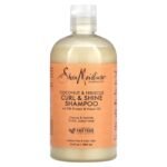 SHEA MOISTURE - 384mL شامبو لإضفاء اللمعان والنعومة على الشعر المجعد، جوز الهند والكركديه، للشعر الكثيف والمجعد، 13 أونصة سائلة