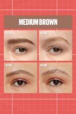⁦MAYBELLINE- قلم حواجب 2 في 1 وجل لإغلاق العيون من ميبيلين (بني متوسط)⁩ - الصورة ⁦2⁩