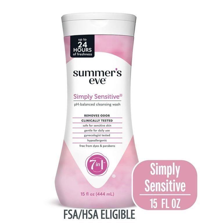 996a3ec9-2ce5-45b0-a937-8c1a42e93254 Summers Eve- (SIMPLY SENSITIVE) غسول سمرز إيف اللطيف للاستخدام اليومي، 15 أونصة (444 مل) - الصورة 1