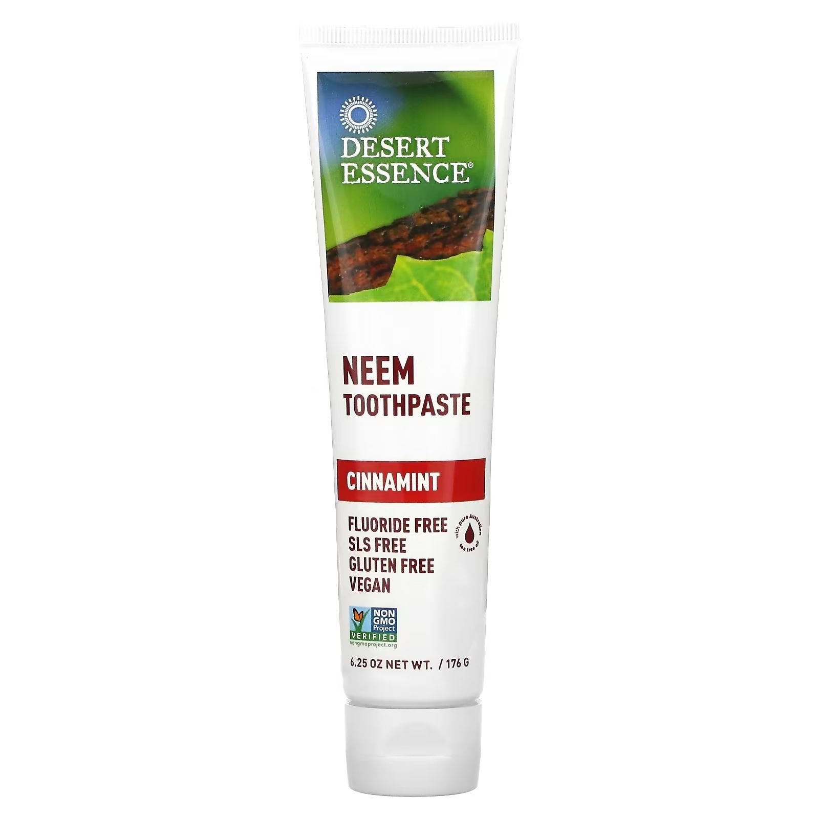 919ed86d-7fbf-45a7-801a-60ccdb409d3d DESERT ESSENCE- CINNAMON 176g جوهر الصحراء معجون أسنان النيم، بنكهة القرفة والنعناع، ١٧٦ غرامًا (٦.٢٥ أونصة) - الصورة 1