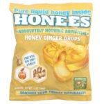 HONEES- هونيز
قطرات الزنجبيل بالعسل ، 20 قطعة ، 3.5 أونصة (100 جم)
