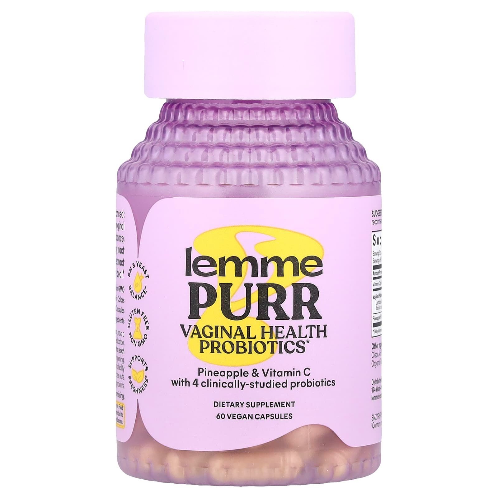 8ef5c3a7-51b5-4e46-8840-deb6970b39b1 LEMME PURR-بور، بروبيوتيك لصحة المهبل، 60 كبسولة نباتية - الصورة 1
