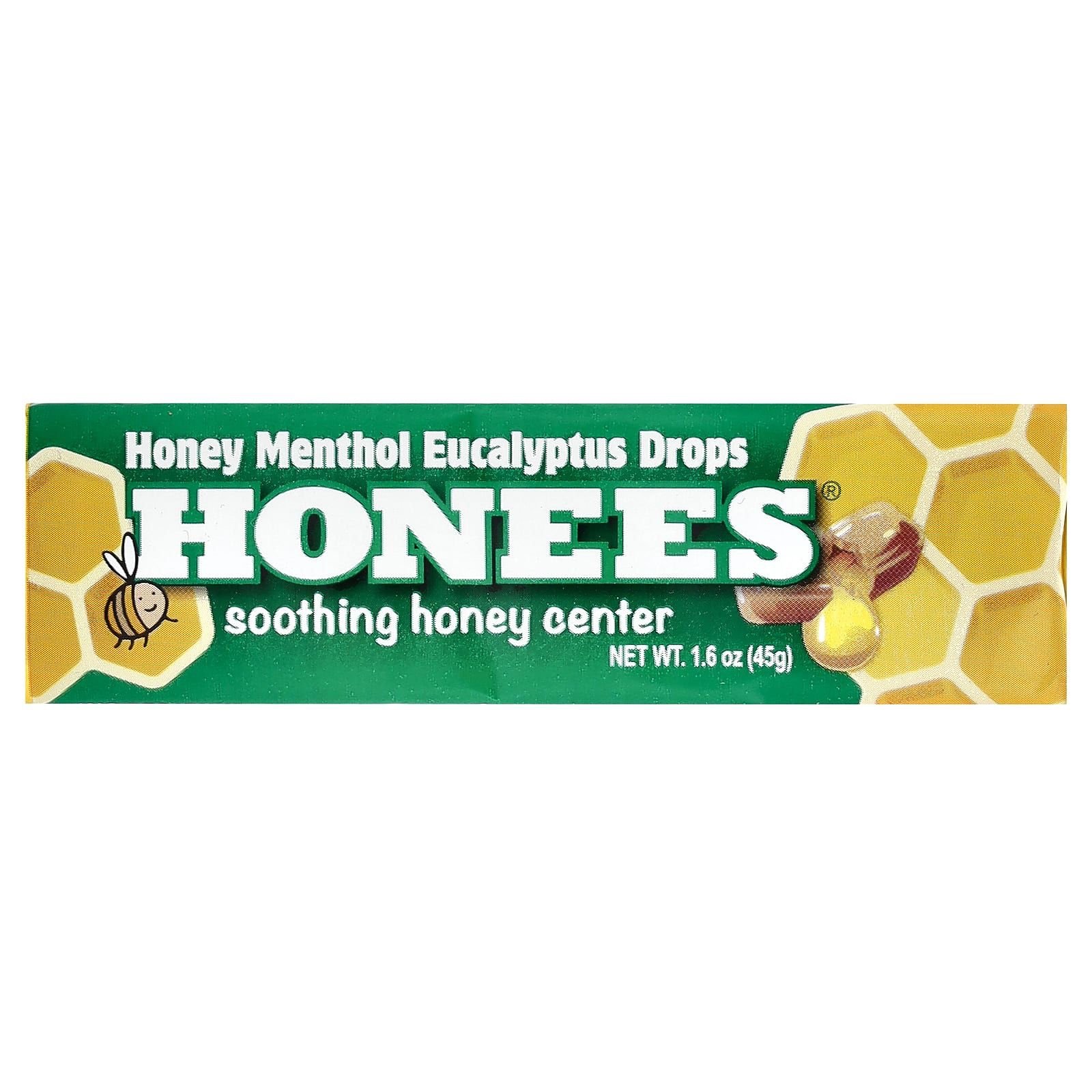 49b54082-6fb1-4aa1-8043-54ff04211797 HONEES-أقراص العسل والمنثول والأوكالبتوس، 1.6 أونصة (45 غرام) - الصورة 1