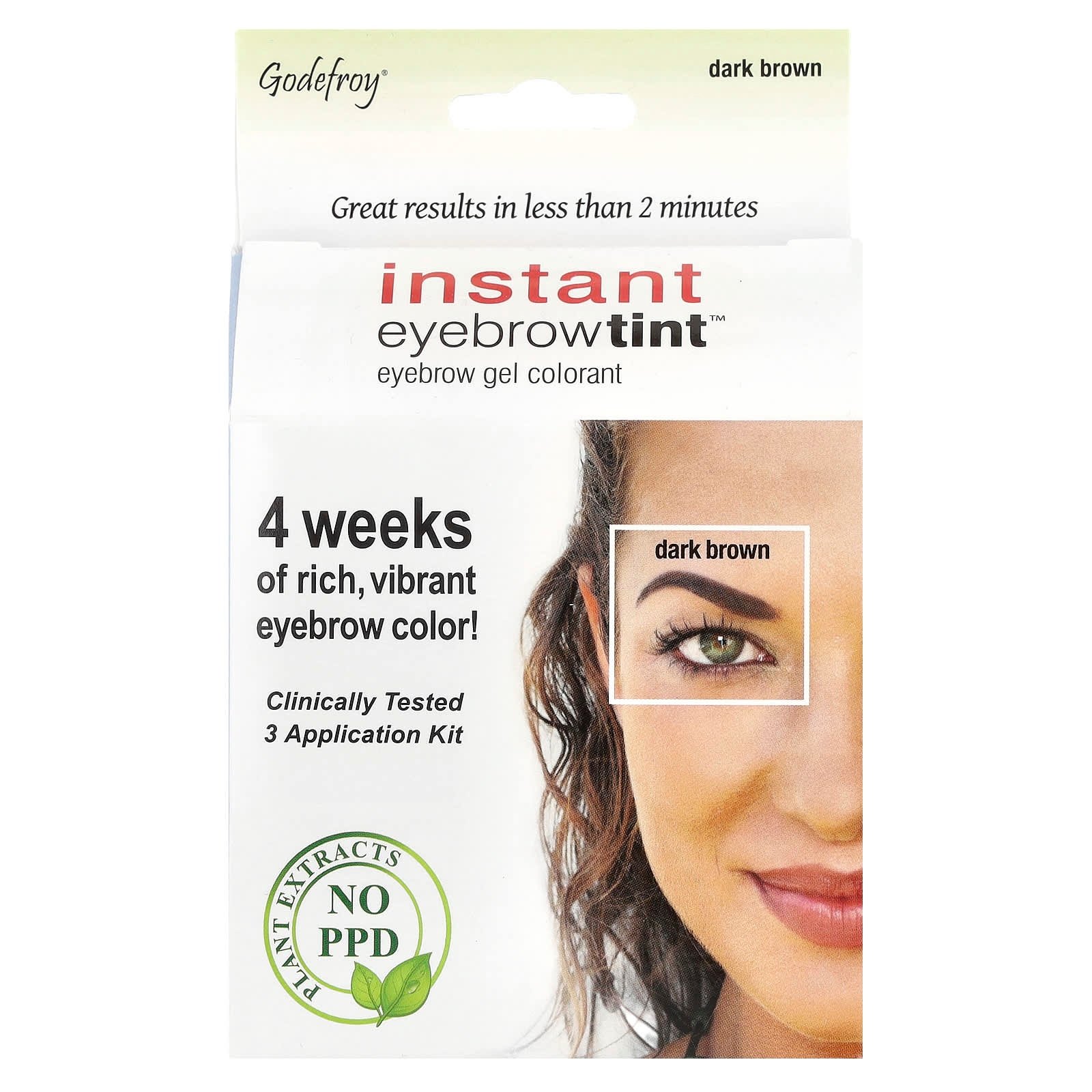 img_6526 GODEFROY- DARK BROWN غودفرويINSTANT EYEBROW TINT، بني داكن، مجموعة مكونة من 3 قطع - الصورة 1