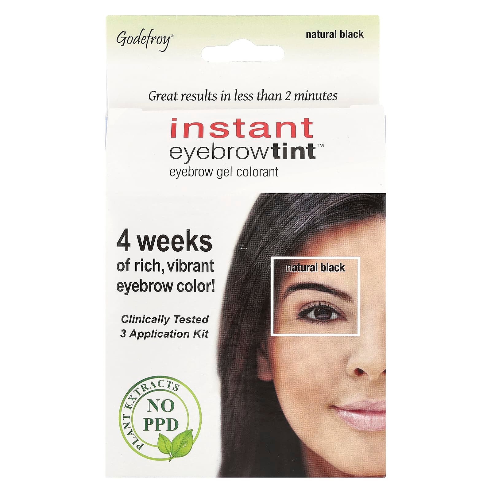 img_6529 GODEFROY- NATURAL BLACK غودفروي صبغة حواجب فورية ، لون أسود طبيعي ، مجموعة من 3 استخدامات - الصورة 1