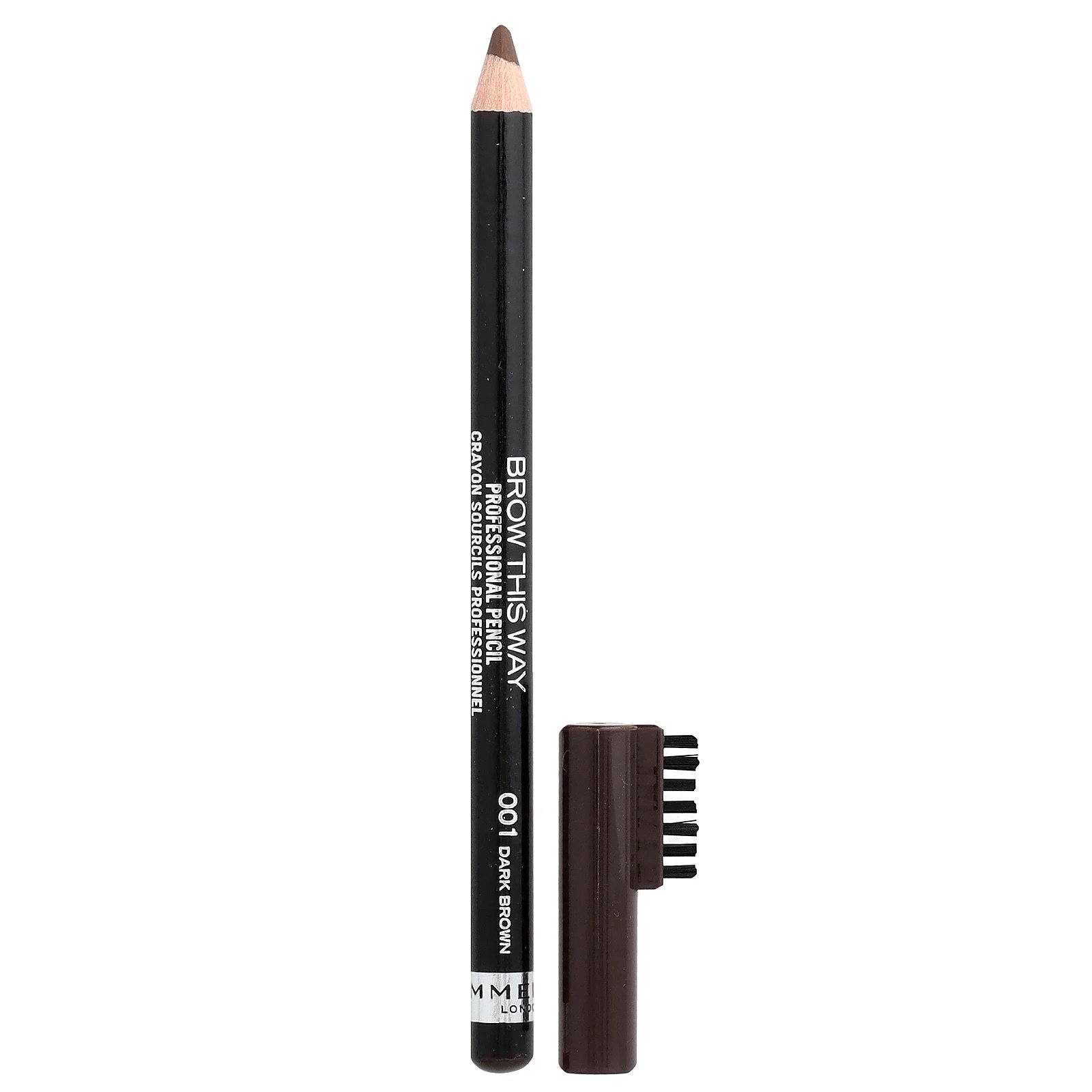 img_6541 RIMMEL- 001 DARK BROWN قلم تحديد الحواجب الاحترافي من ريميل لندن، BROW THIS WAY، 0.05 أونصة (1.4 غرام) - الصورة 1