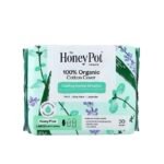 HONEY POT- HEAVY FLOW LINERS غطاء من القطن العضوي 100% من شركة هوني بوت، بطانات بأجنحة، ثقيلة، 20 قطعة