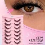 ⁦LASHES-BO8 7 أزواج من الرموش الصناعية الكثيفة والناعمة والطبيعية والمتشابكة والمطولة المصنوعة من شعر المنك الصناعي⁩ - الصورة ⁦2⁩