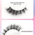 ⁦LASHES-BO8 7 أزواج من الرموش الصناعية الكثيفة والناعمة والطبيعية والمتشابكة والمطولة المصنوعة من شعر المنك الصناعي⁩ - الصورة ⁦3⁩