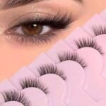 LASHES- BYO1 7 أزواج من الرموش الصناعية الكثيفة والناعمة والطبيعية والمتشابكة والمطولة المصنوعة من شعر المنك الصناعي