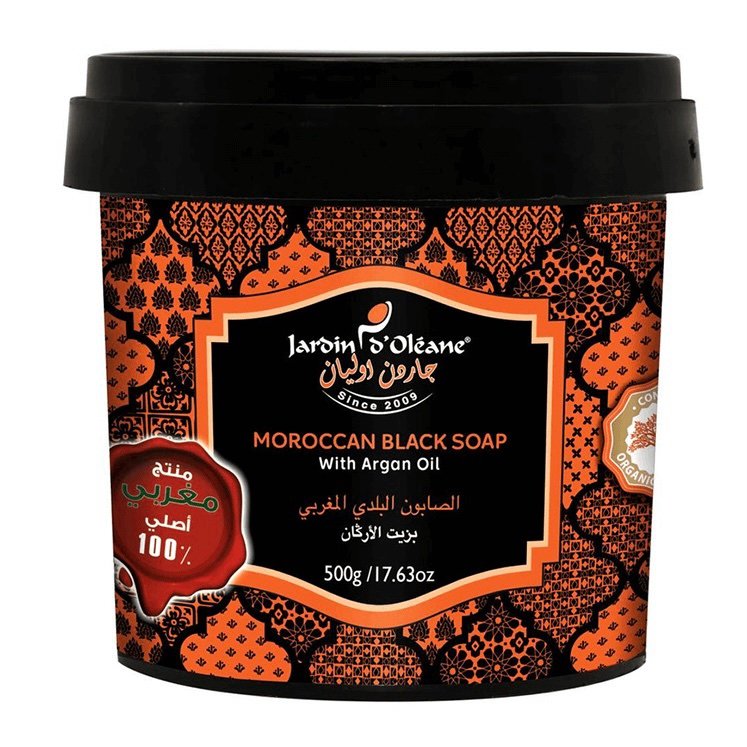 img_7290-2 JARDIN D’ OLEANE- 500g صابون جاردان أوليان المغربي الأسود بزيت الأرغان - الصورة 1