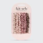 ⁦KITSCH-طقم من 6 ربطات شعر ساتان صغيرة جداً بلون التراكوتا⁩ - الصورة ⁦2⁩