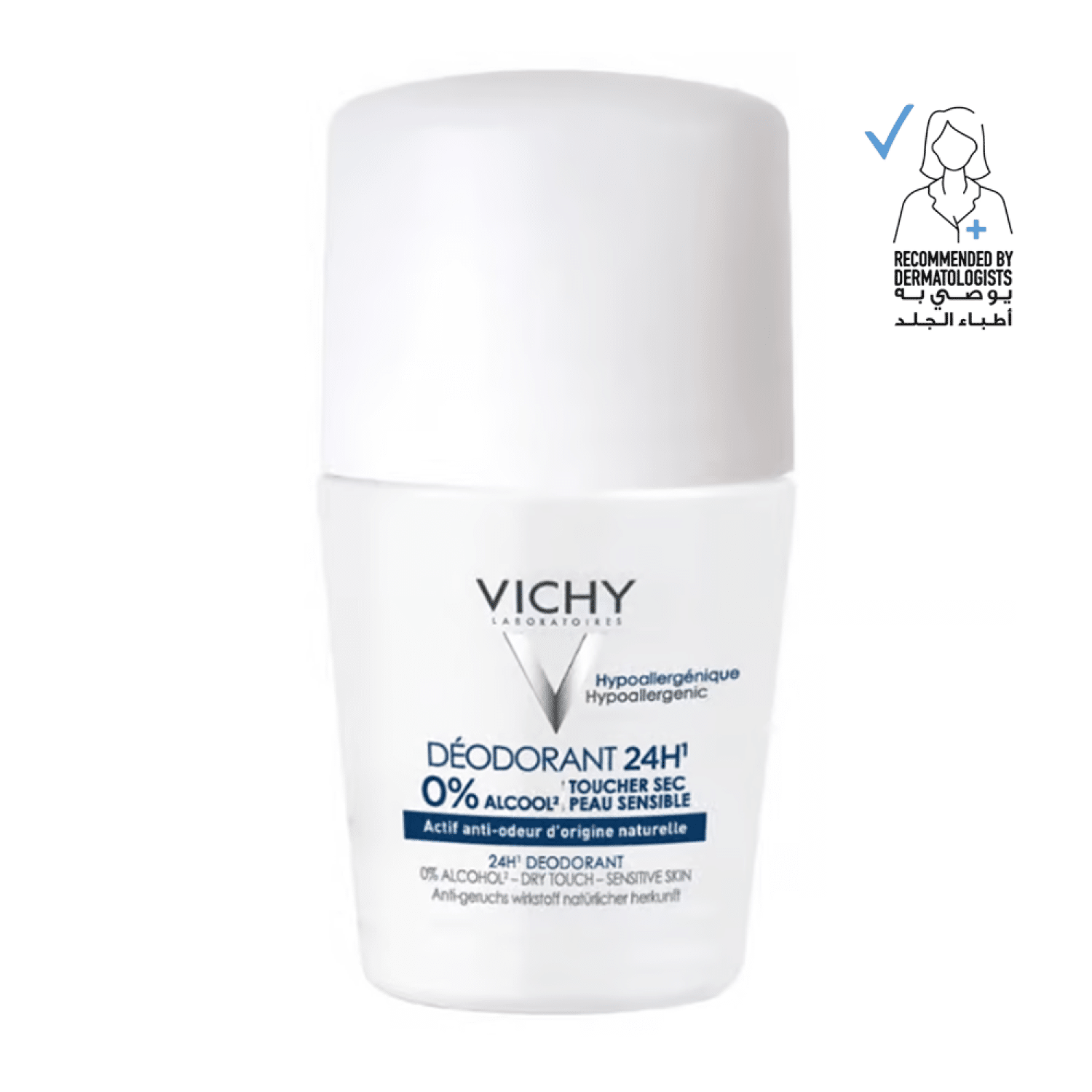 img_4123 VICHY-مزيل عرق للبشرة الحساسة يدوم 24 ساعة، بتركيبة جافة الملمس، سعة 50 مل - الصورة 1