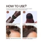 ⁦LAKERAIN- DARK BROWN #4 بودرة لاكيرين لتغطية جذور الشعر وخط الشعر، مقاومة للماء، مع إسفنجة للتطبيق، درجة #4 بني داكن، 1.8 جم⁩ - الصورة ⁦4⁩