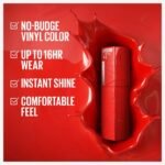⁦MAYBELLINE- 55 ROYAL مايبيلين سوبر ستاي فينيل إنك أحمر شفاه سائل طويل الثبات، درجة اللون “رويال”، ٤٫٢ مل⁩ - الصورة ⁦3⁩